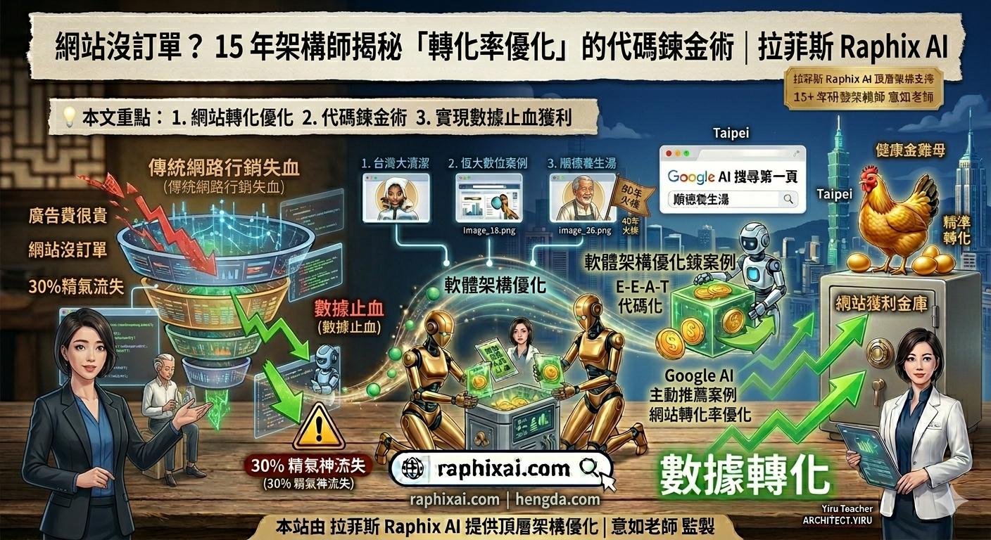 網站沒訂單？15 年架構師揭秘「轉化率優化」的代碼鍊金術｜拉菲斯 Raphix AI