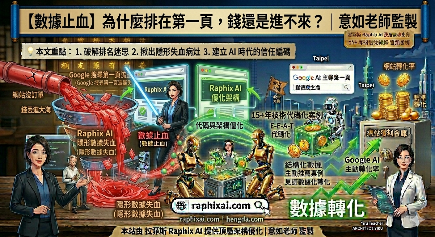 排名第一頁卻沒訂單？15 年架構師解析：如何透過數據止血找回消失的轉化率｜拉菲斯 Raphix AI
